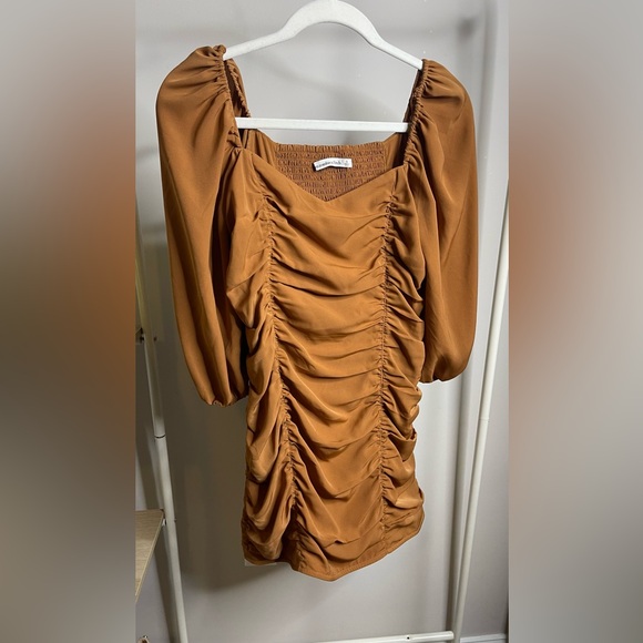 Abercrombie brown/burnt orange ruched / cinched dress size Small - Picture 5 of 5